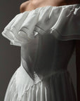 Elegant Off-Shoulder White Dress - Maelle Paris