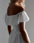Elegant Off-Shoulder White Dress - Maelle Paris