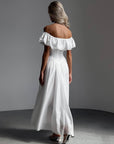 Elegant Off-Shoulder White Dress - Maelle Paris