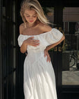 Elegant Off-Shoulder White Dress - Maelle Paris
