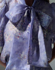 Elegant Purple Floral Midi Suit - Maelle Paris