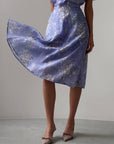 Elegant Purple Floral Midi Suit - Maelle Paris