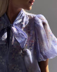 Elegant Purple Floral Midi Suit - Maelle Paris