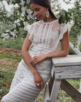 Elegant Lace Midi Dress - Maelle Paris