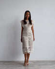 Elegant Lace Midi Dress - Maelle Paris