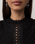 Elegant Black Lace Dress - Maelle Paris