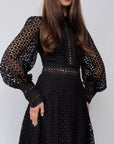 Elegant Black Lace Dress - Maelle Paris