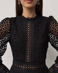 Elegant Black Lace Dress - Maelle Paris