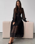 Elegant Black Lace Dress - Maelle Paris