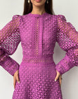 Stunning Purple Lace Dress - Maelle Paris
