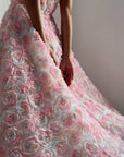 Elegant Floral Midi Pink Dress - Maelle Paris