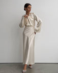 Elegant Silk Maxi Dress - Maelle Paris