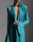 Elegant Turquoise Maxi Dress - Maelle Paris