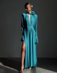 Elegant Turquoise Maxi Dress - Maelle Paris