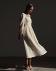 Elegant Square Neck Midi Dress - Maelle Paris