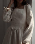 Elegant Square Neck Midi Dress - Maelle Paris