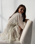Elegant Ruffled White Mini Dress - Maelle Paris