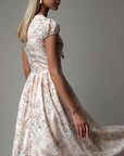 Robe midi fleurie façon corset