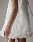 Mini-robe col licou ornée de sequins