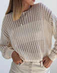 Top in maglia traforata Ivory Lace