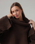 Pull drapé Cacao