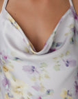 Slip dress drappeggiato a fiori