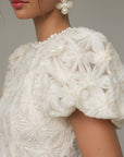 Vestido corto con textura Fleur