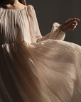 Ethereal Breeze Pleated Maxi Dress.