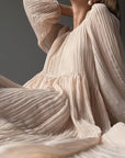 Ethereal Breeze Pleated Maxi Dress.