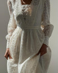 Lace Detail White Midi Dress.