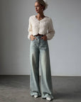 Wide Leg Vintage Denim Jeans - Maelle Paris