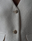 Elegant Beige Tweed Jacket - Maelle Paris