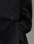 Elegant Black Oversize Jacket - Maelle Paris