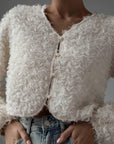 Elegant Fluffy Crop Jacket - Maelle Paris