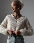 Elegant Fluffy Crop Jacket - Maelle Paris