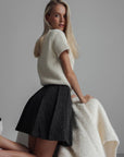 Veste blanche douce effet peluche