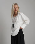 Schwarze Hose mit weitem Bein