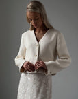 White Embroidered Midi Skirt - Maelle Paris