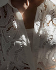 Elegant White Lace Suit - Maelle Paris