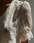 Elegant White Lace Detail Suit - Maelle Paris
