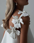 White Mini Suit with Floral Details - Maelle Paris