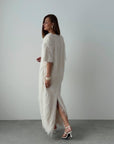 Elegant Feathered Suit - Maelle Paris