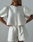 Elegant White Two-Piece Suit - Maelle Paris