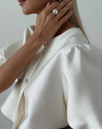 Elegant White Two-Piece Suit - Maelle Paris