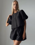 Elegant Black Two-Piece Suit - Maelle Paris
