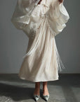 Elegant White Floral Embroidered Suit Set - Maelle Paris