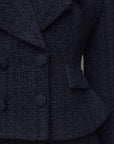 Elegant Dark Blue Suit Dress - Maelle Paris
