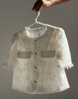 Completo elegante in pizzo bianco