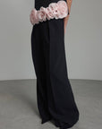 Ensemble pantalon large et haut à bordure fleurie