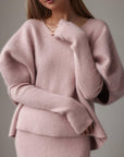 Jupe en maille Nuage rose